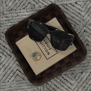 Checkered Brown and Black Storage Valet Tray - Damier Pattern - Luxury